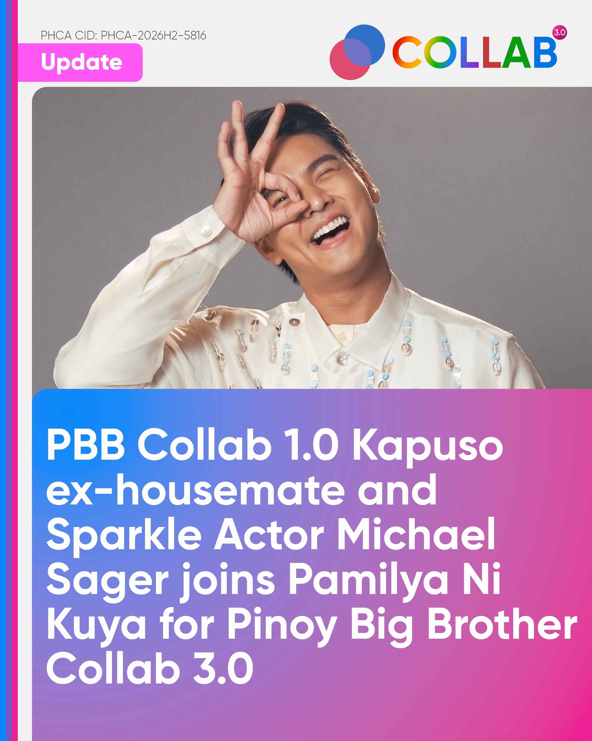 Michael Sager of PBB Collab 1.0 joins Pamilya Ni Kuya for PBB Collab 3.0